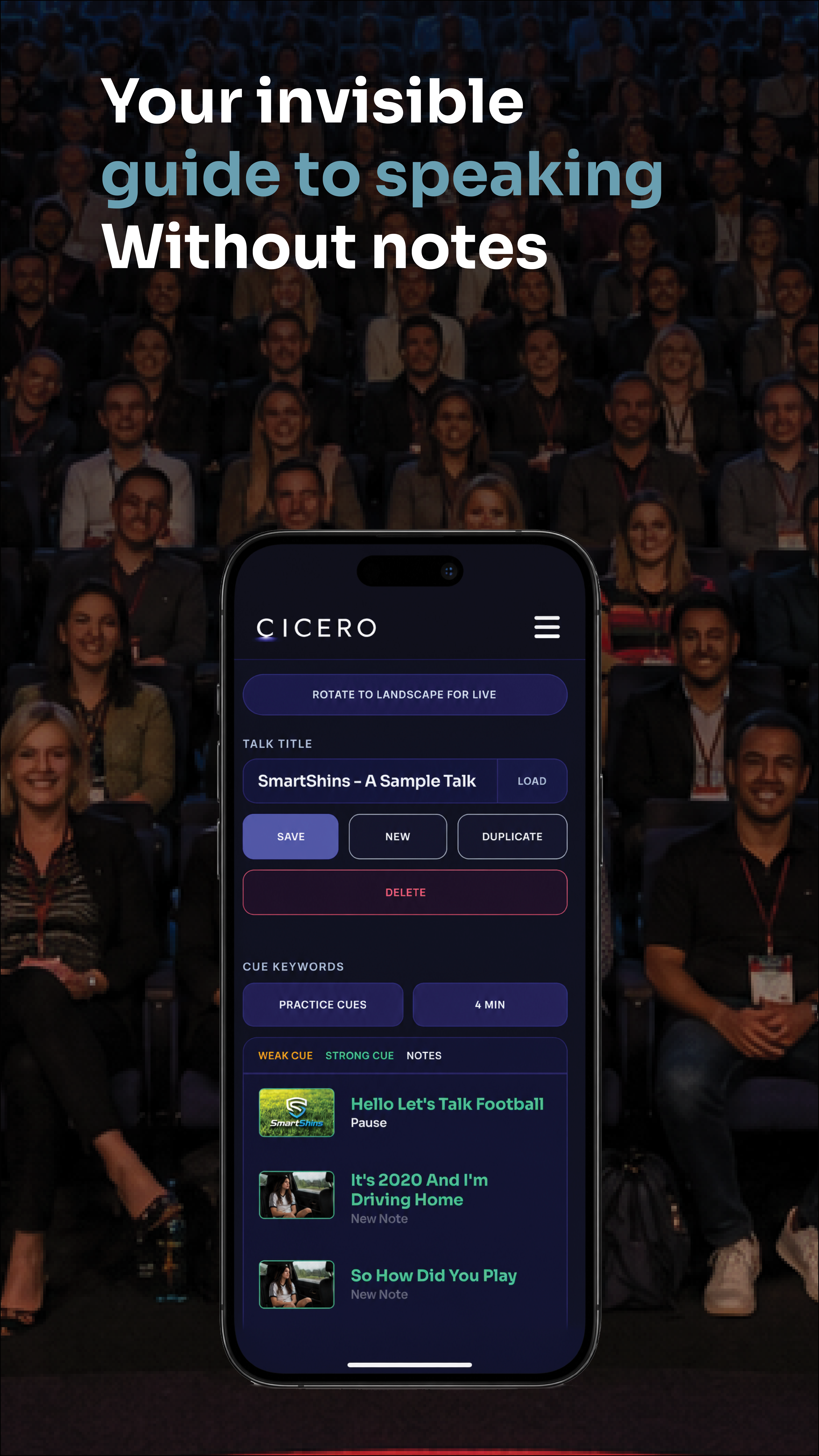 La app Cicero en un teléfono